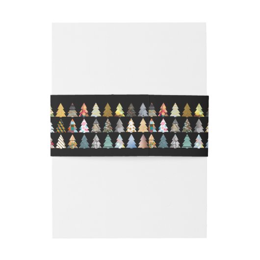 Bandeau De Faire-part Festive Fir Trees, Noël (Dos Example)