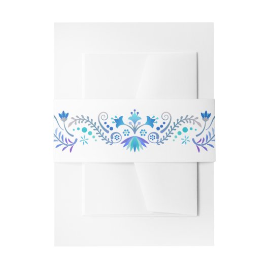 Bandeau De Faire-part Fête Bleue Shower de Mariage Anniversaire (Devant example)