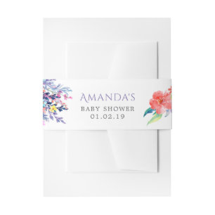 Bandeau De Faire-part Fête de bébé florale aquarelle colorée