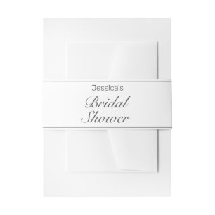 Bandeau De Faire-part Fête de la mariée noire blanche minimaliste