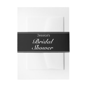 Bandeau De Faire-part Fête de l'mariée noire blanche minimaliste moder