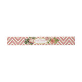 Bandeau De Faire-part Fête de Mariage Tea Party Chevron Rayures Rose (Plat)