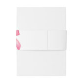Bandeau De Faire-part Fête de naissance de bébé fille à ruban rose (Dos Example)