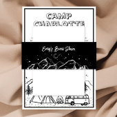 Bandeau De Faire-part Fête des mariées rustique noir et blanc