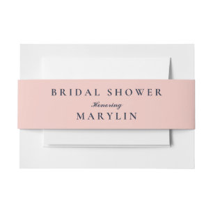 BANDEAU DE FAIRE-PART FÊTE DES MARIÉES SIMPLE OXFORD BLEU ET ROSE BÉBÉ