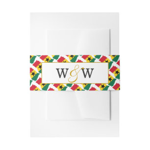 Bandeau De Faire-part Fête du Mariage du monogramme GHANA