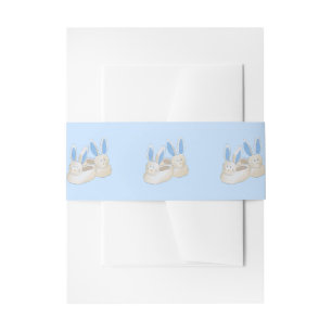 Bandeau De Faire-part Fête Pyjama Bébé Lapin Bleu