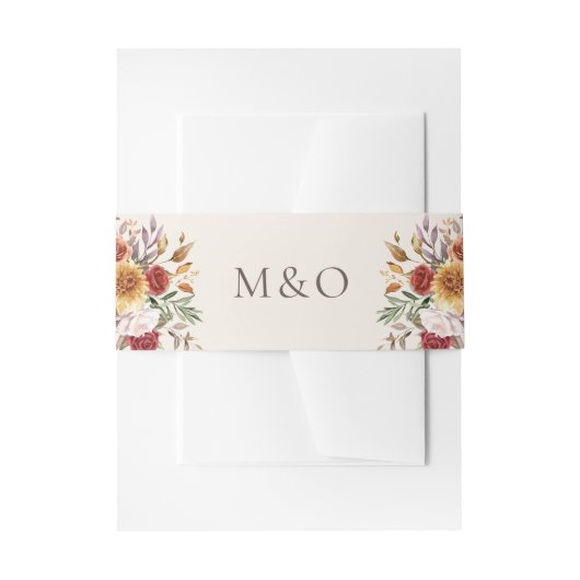 Bandeau De Faire-part Feuillage Automne Couleurs Ivoire (Devant example)