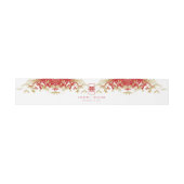 Bandeau De Faire-part Feuille bambou rouge/or Double Xi Mariage chinois (Plat)