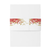 Bandeau De Faire-part Feuille bambou rouge/or Double Xi Mariage chinois (Dos Example)