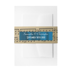Bandeau De Faire-part Feuille de musique mariage personnalisé