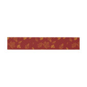 Bandeau De Faire-part Feuille d'or et chute rouge (Plat)