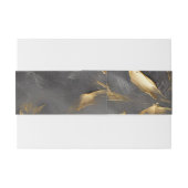 Bandeau De Faire-part Feuille d'or Impasto noir (Dos exemple)