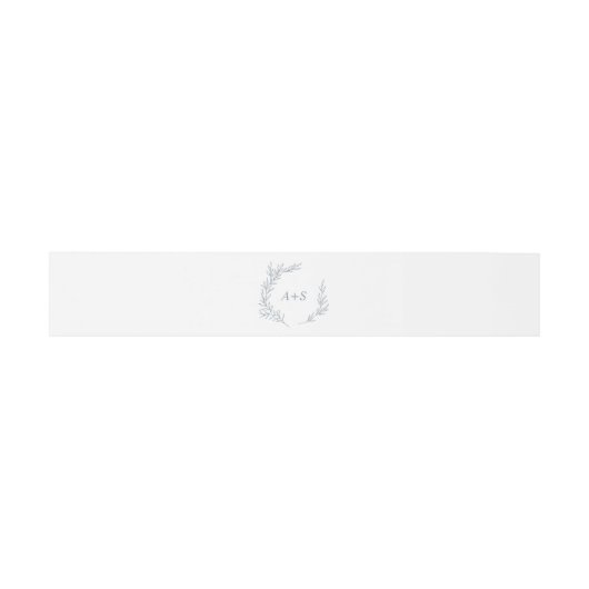 Bandeau De Faire-part Feuille minimale | Dusty Blue Monogram Mariage (Plat)
