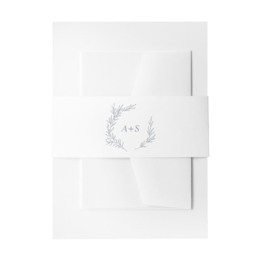 Bandeau De Faire-part Feuille minimale | Dusty Blue Monogram Mariage (Devant example)