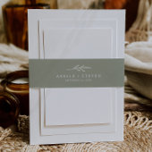 Bandeau De Faire-part Feuille minimale | Mariage vert Sage