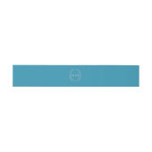 Bandeau De Faire-part Feuille monogramme dessin aqua argent turquoise (Plat)
