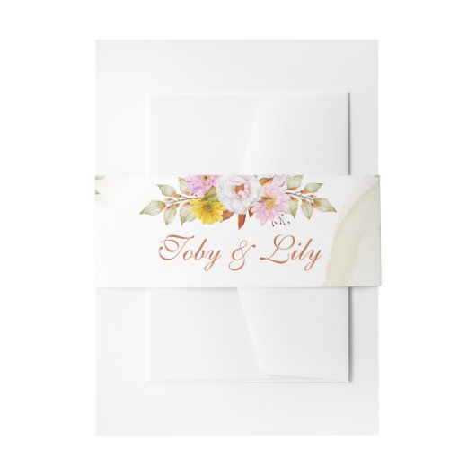 Bandeau De Faire-part Feuilles florales à l'aquarelle (Devant example)