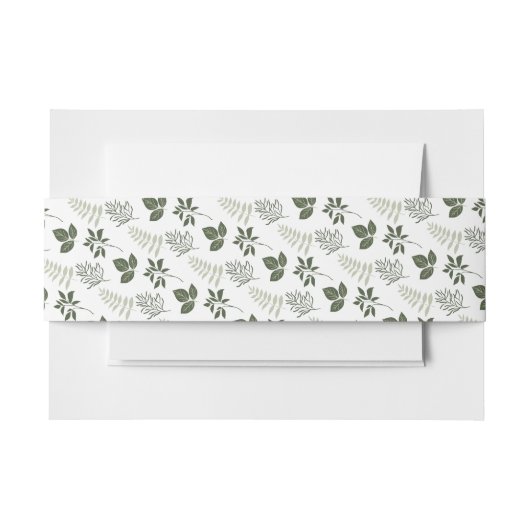 Bandeau De Faire-part Feuilles vert olive (Devant Example)