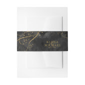 Bandeau De Faire-part Fine Lines Gold Abstrait Mariage V1 Black ID867 (Devant example)
