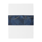 Bandeau De Faire-part Fine Lines Gold Abstrait Mariage V1 Navy ID867 (Dos Example)
