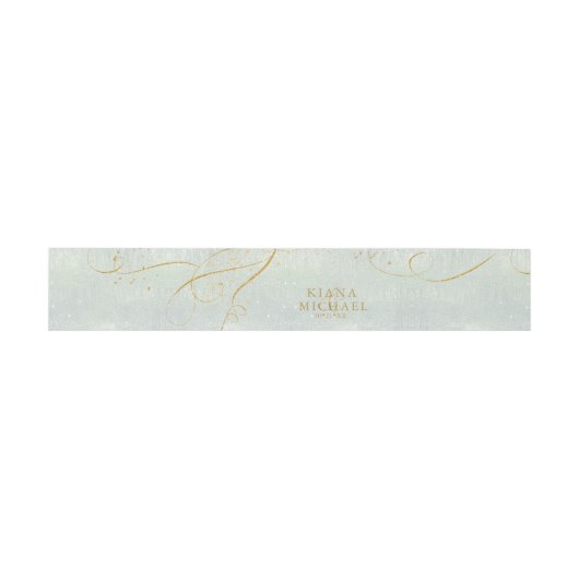 Bandeau De Faire-part Fine Lines Gold Abstrait Mariage V1 Sage ID867 (Plat)