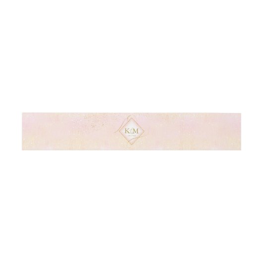 Bandeau De Faire-part Fine Lines Gold Abstrait Mariage V2 Blush ID867 (Plat)