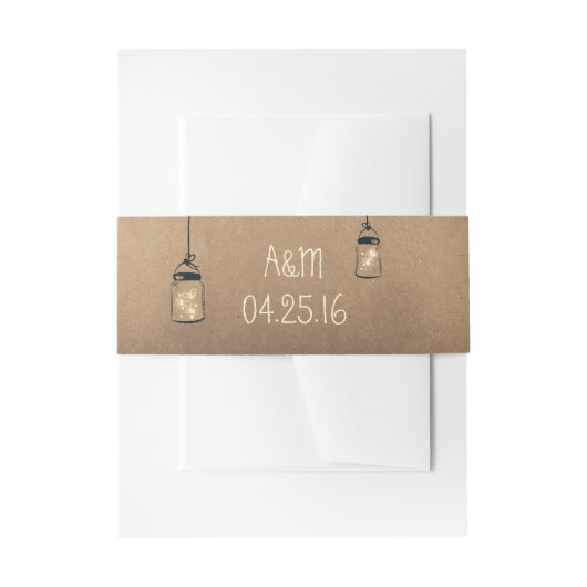 Bandeau De Faire-part Fireflies Mason Jars Mariage rustique (Devant example)