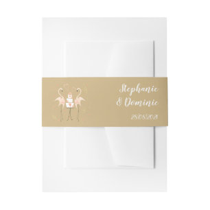 Bandeau De Faire-part Flamant rose Mariage Noms Date Portrait