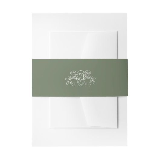 Bandeau De Faire-part Fleur de lis de printemps style sage vert blanc ma (Devant example)