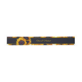 Bandeau De Faire-part Fleur de soleil | Marine Blue Gold Stripe Mariage (Plat)
