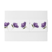 Bandeau De Faire-part Fleur moderne botanique simple violet blanc (Dos exemple)