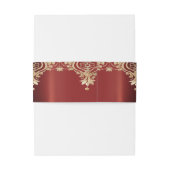 Bandeau De Faire-part Fleur Moderne Rouge Or (Dos Example)