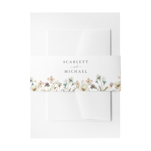 Bandeau De Faire-part Fleur sauvage Invitation Bande de ventre (Devant example)