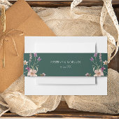 Bandeau De Faire-part Fleur sauvage rustique Frame Emerald Mariage vert