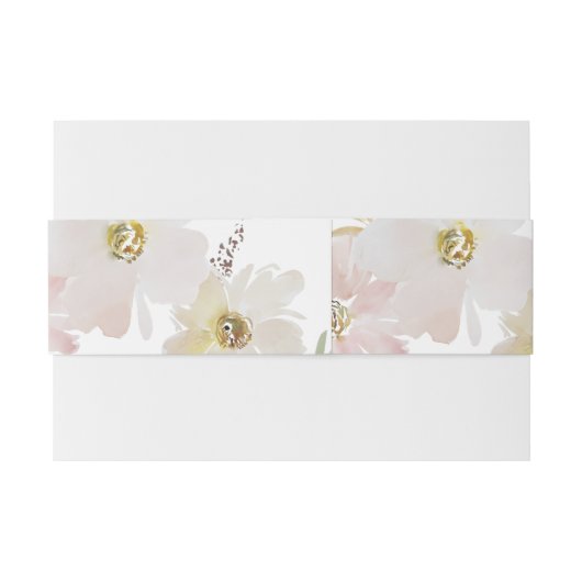 Bandeau De Faire-part Fleurs aquarelles crème et rose  (Dos exemple)