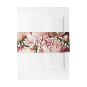 Bandeau De Faire-part Fleurs aquarelles   Mariage romantique aux pivoine