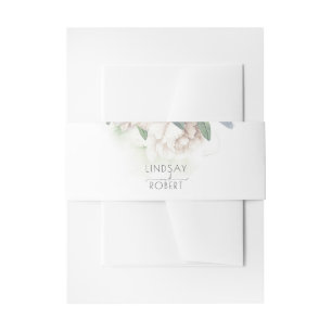 Bandeau De Faire-part Fleurs blanches Elégant Mariage Vintage