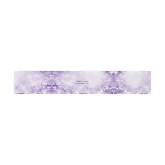 Bandeau De Faire-part Fleurs blanches violettes Invitation Bande de vent (Plat)
