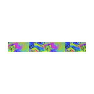 BANDEAU DE FAIRE-PART FLEURS BLEU BLEU ROSE JAUNE