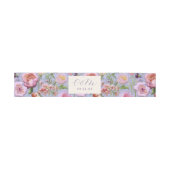 Bandeau De Faire-part Fleurs brodées violettes (Plat)