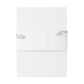 Bandeau De Faire-part Fleurs d'aquarelle bleu et rose poussiéreux (Dos Example)