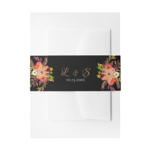Bandeau De Faire-part Fleurs d'aquarelle brillante Invitation Bande de v
