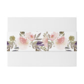Bandeau De Faire-part Fleurs d'aquarelle de lavande rose brune Bandes de (Dos exemple)
