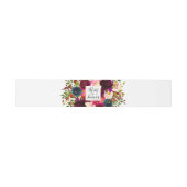 Bandeau De Faire-part Fleurs d'aquarelle monogrammes, Ombre rouge (Plat)