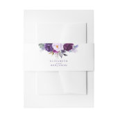 Bandeau De Faire-part Fleurs d'aquarelle pourpre et prune (Devant example)