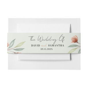 Bandeau De Faire-part Fleurs d'aquarelle vert pastel