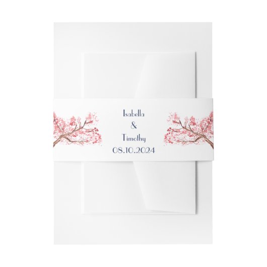 Bandeau De Faire-part Fleurs de cerisier Fleur Floral Mariage élégant (Devant example)