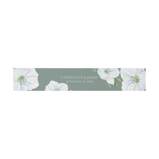 Bandeau De Faire-part Fleurs de fleurs de pomme blanche Mariage personna (Plat)