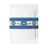 Bandeau De Faire-part Fleurs de mariage du milieu du siècle | Bleu (Devant example)